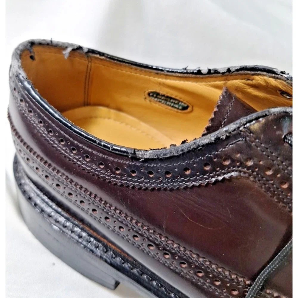 Florsheim Imperial Mens Oxford Wingtip Oxblood Leather Shoes Size 8 E